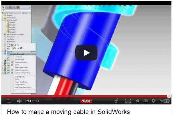 comment faire un câble se déplaçant dans SolidWorks