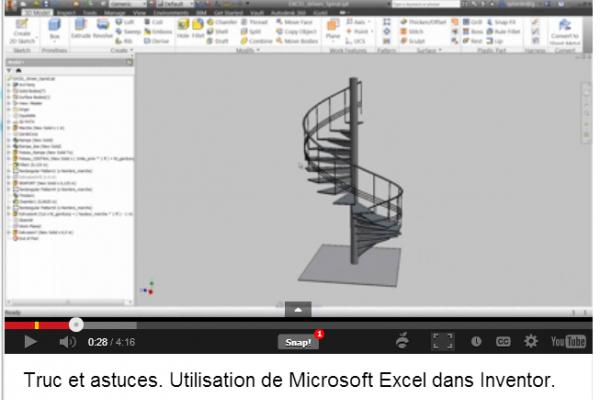Truc et astuces. Utilisation de Microsoft Excel dans Inventor.