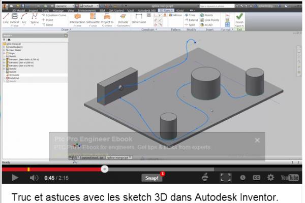 Truc et astuces avec les sketch 3D dans Autodesk Inventor.