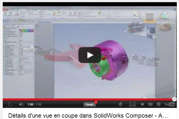 Détails d'une vue en coupe dans SolidWorks Composer 