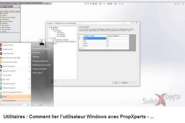 Utilitaires : Comment lier l'utilisateur Windows avec PropXperts 
