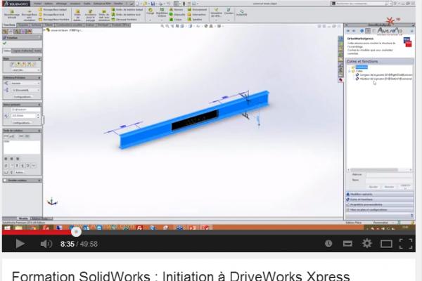 Formation SolidWorks : Initiation à DriveWorks Xpress