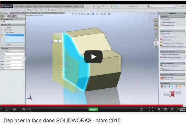 déplacer la face SolidWorks