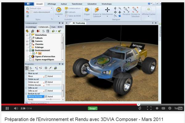 Preparation de l'environnement et rendu avec 3DVIA Composer