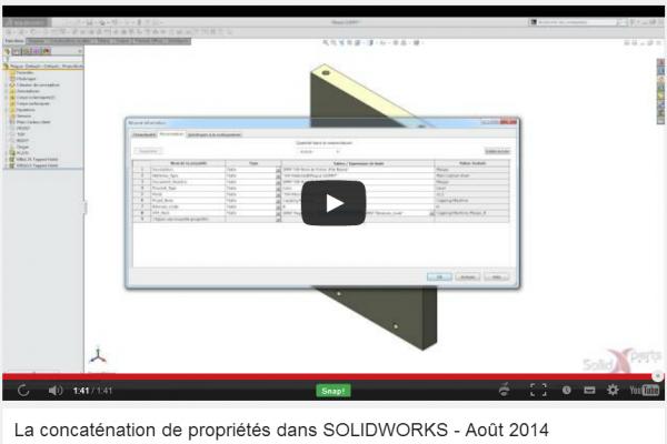 La concaténation de propriétés dans SolidWorks Aout 2014 